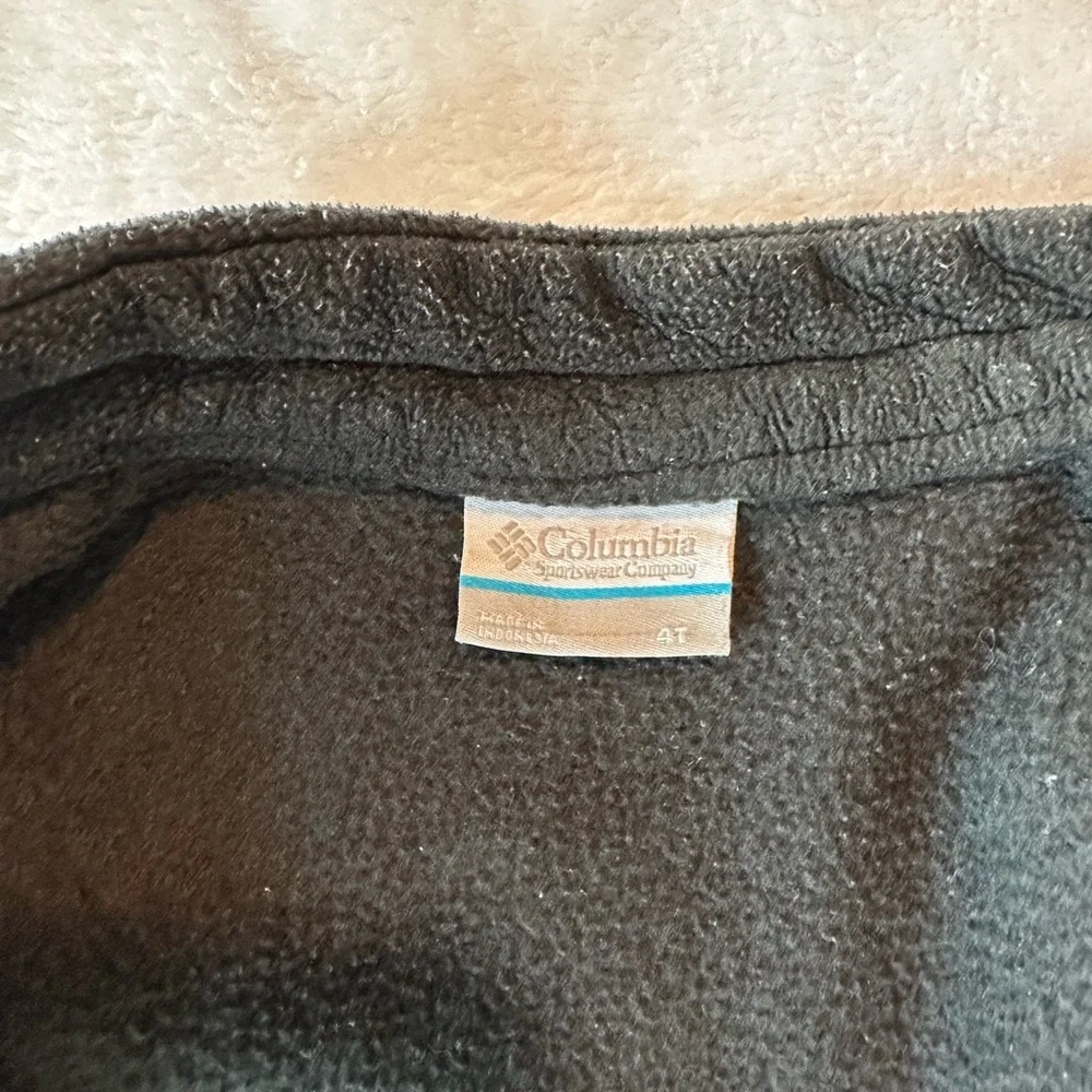 Columbia Black Fleece Jacket with Teal Accent